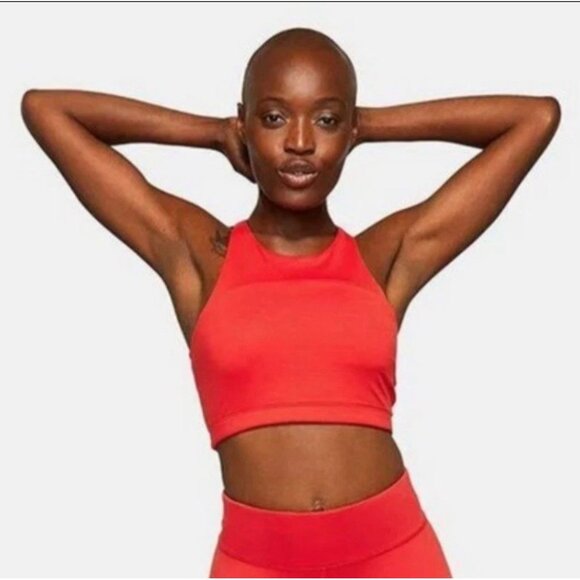Outdoor Voices Move Free TechSweat Crop Top Sports Bra In Scarlet Red Size S - Picture 1 of 9